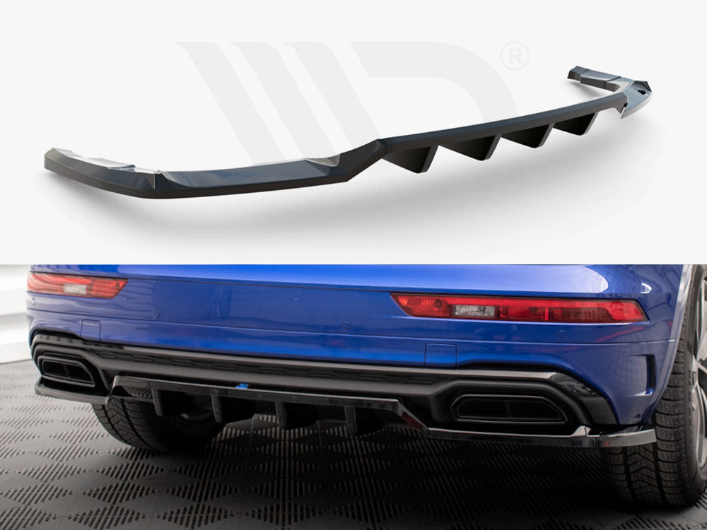 Central Rear Splitter (Vertical Bars) Audi Q5 S-Line SUV Mk2 Facelift Maxton Design