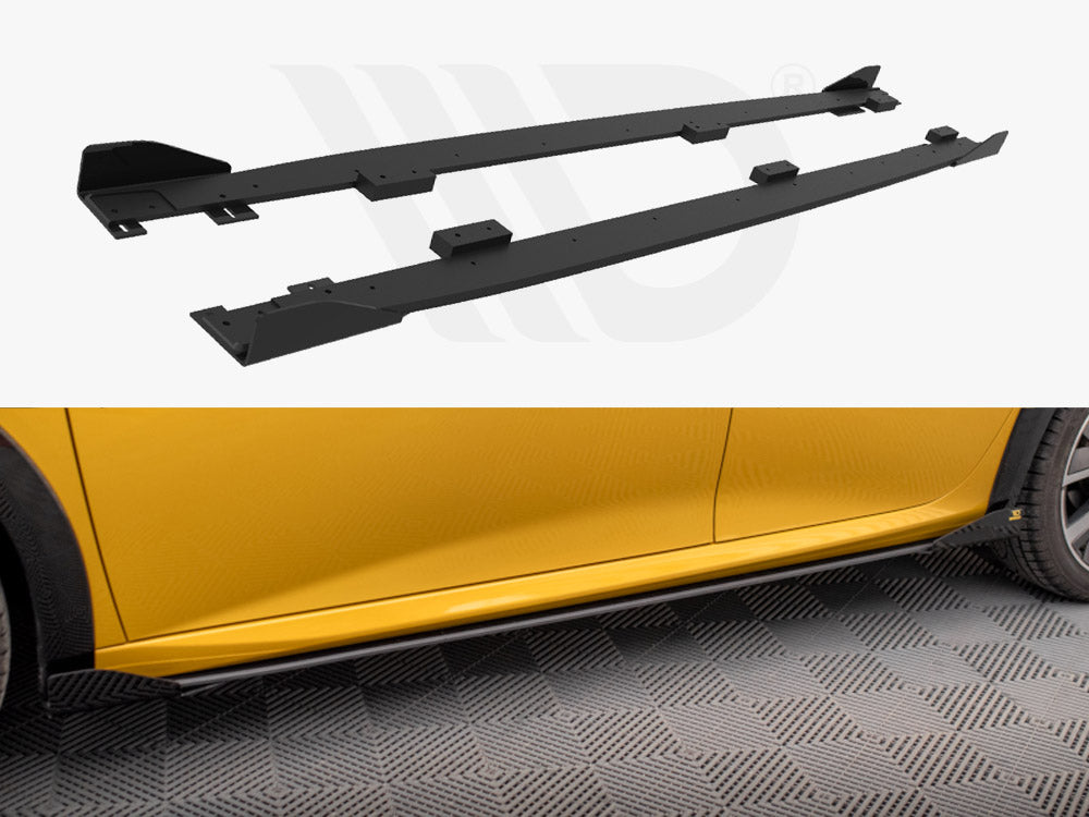 Street PRO Side Skirts Diffusers + Flaps Peugeot 208 GT Mk2 Maxton Design