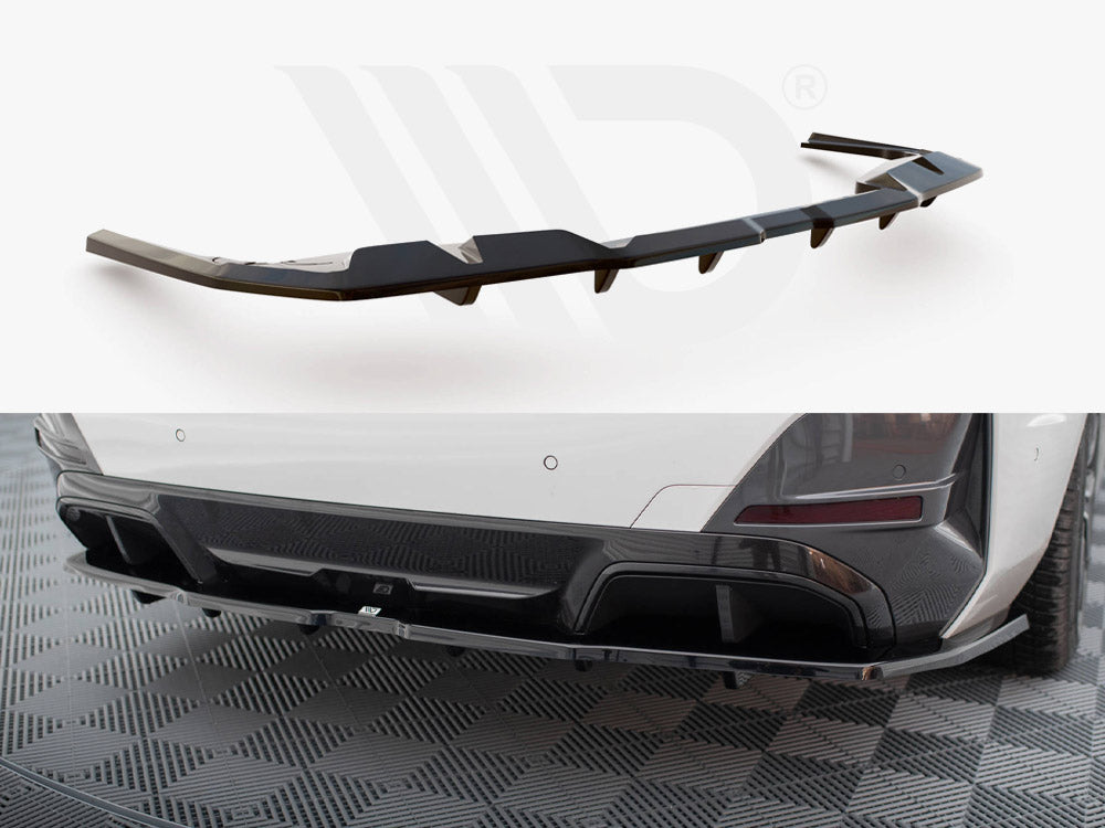 Central Rear Splitter (Vertical Bars) V.1 BMW i4 M-Pack G26 Maxton Design