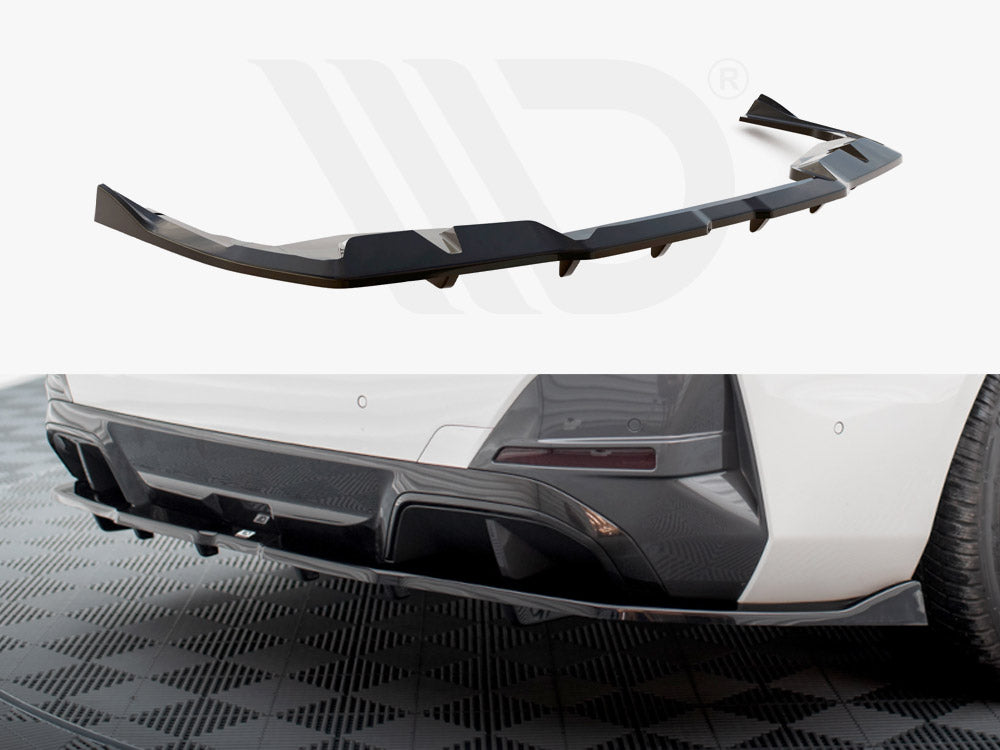 Central Rear Splitter (Vertical Bars) V.2 BMW i4 M-Pack G26 Maxton Design