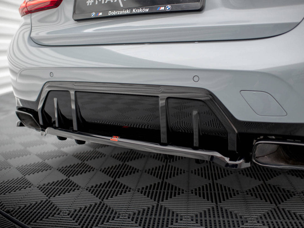 Central Rear Splitter (Vertical Bars) V.1 BMW M340i G20 / G21 Facelift Maxton Design