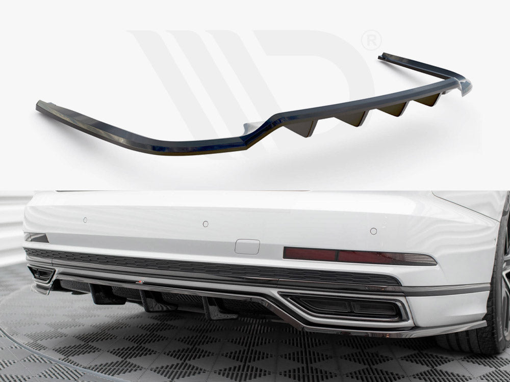 Central Rear Splitter (Vertical Bars) Audi A8 S-Line D5 Maxton Design