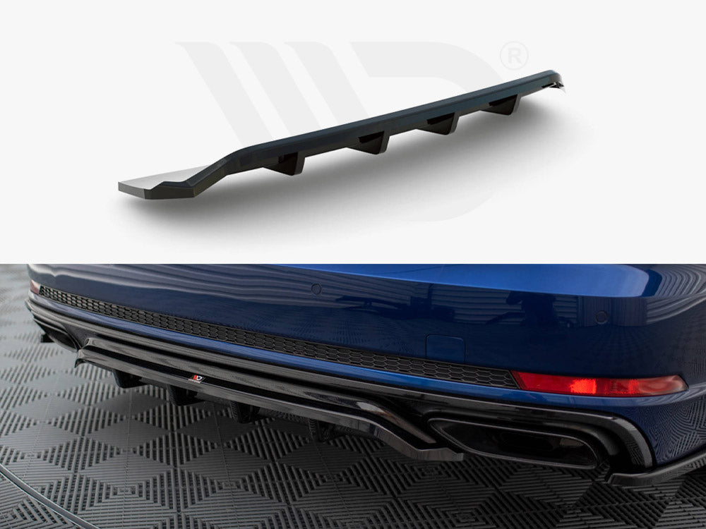 Central Rear Splitter (Vertical Bars) Audi A4 Competition B9 Maxton Design