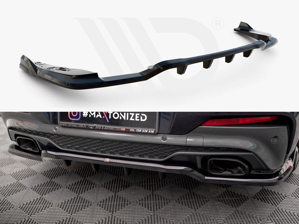 Central Rear Splitter (Vertical Bars) V.2 BMW X4 M-Pack G02 Maxton Design