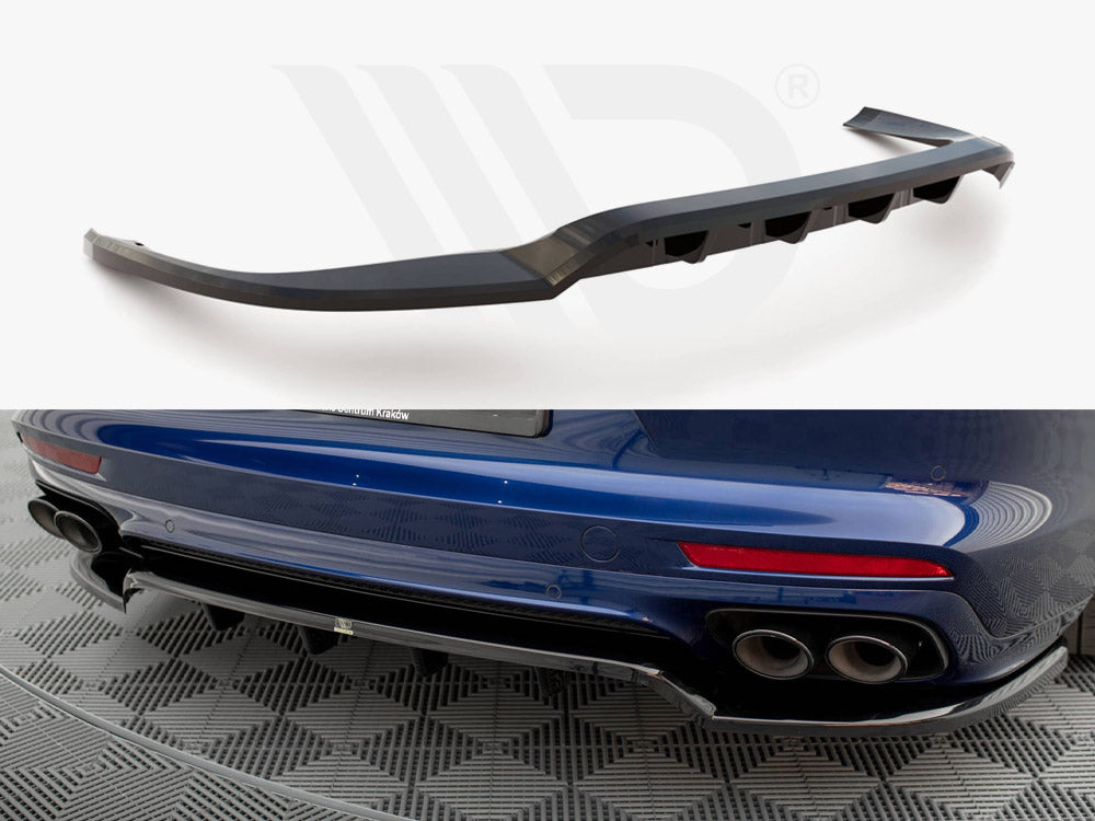 Central Rear Splitter (Vertical Bars) Porsche Panamera E-Hybrid 971 Facelift Maxton Design