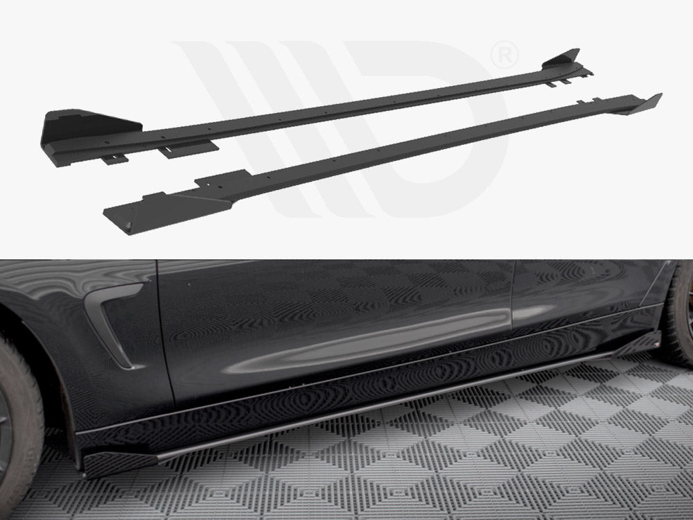 Street PRO Side Skirts Diffusers + Flaps BMW 4 Gran Coupe F36 Maxton Design