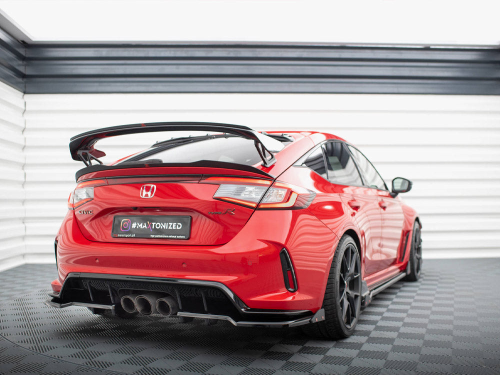 Central Rear Splitter (Vertical Bars) V.1 + Flaps Honda Civic Type-R Mk 11 Maxton Design