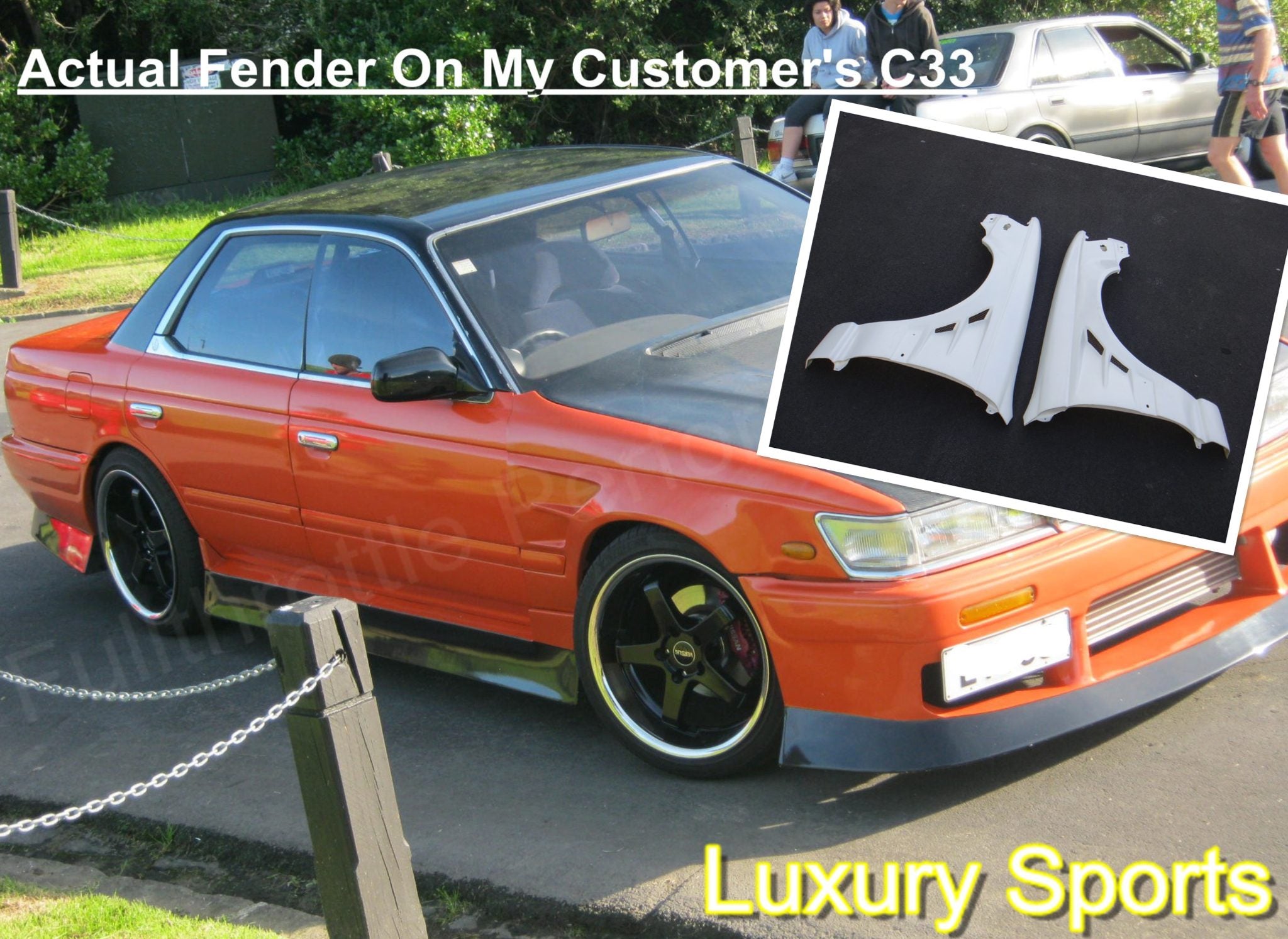 Luxury Sports BN Style Front Fender For Nissan Laurel C33 30mm Wide