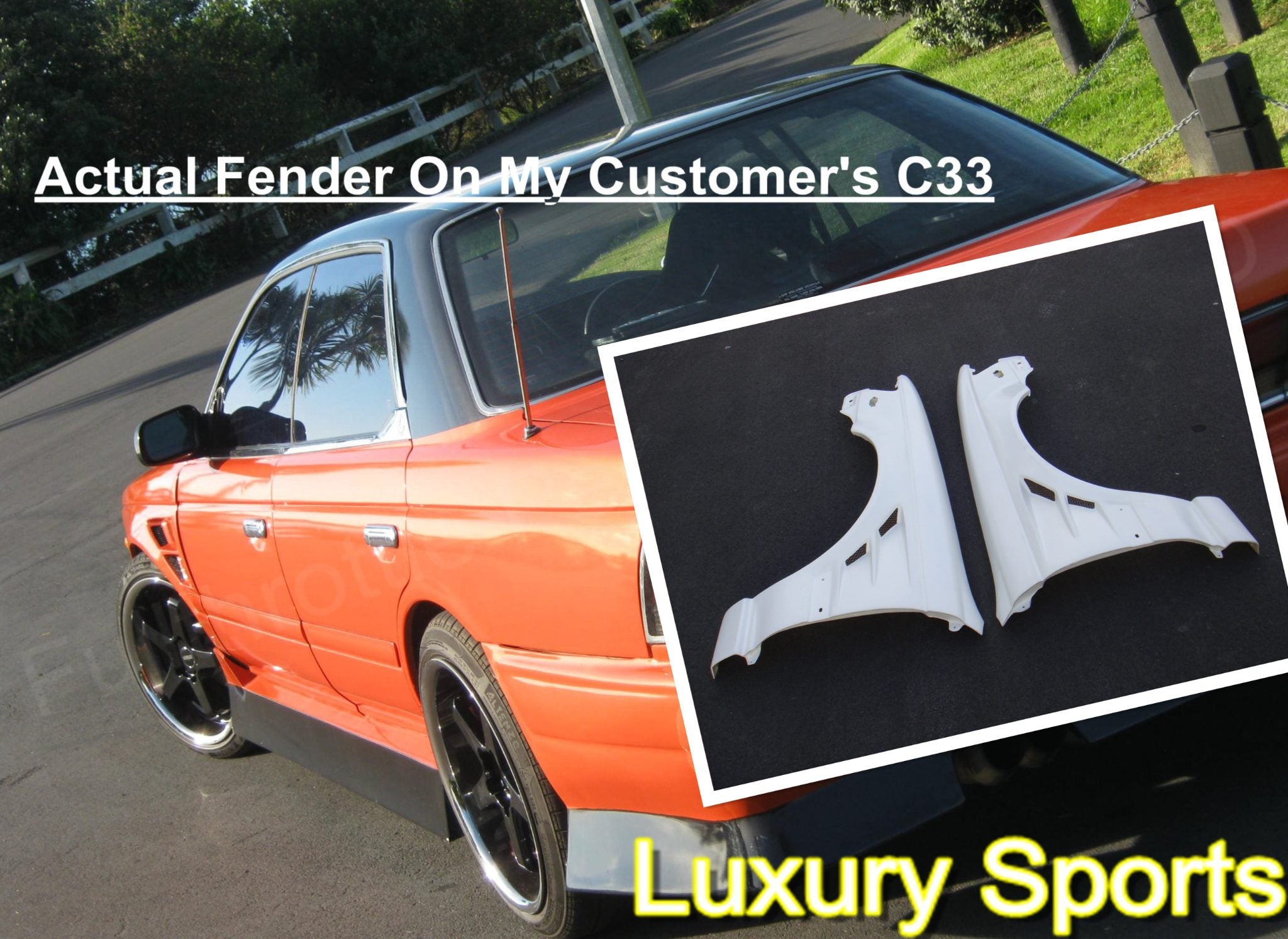 Luxury Sports BN Style Front Fender For Nissan Laurel C33 30mm Wide