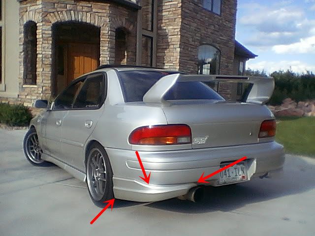 Luxury Sports Cwest Style Rear End Caps For Subaru Impreza STI GC8 V1-6