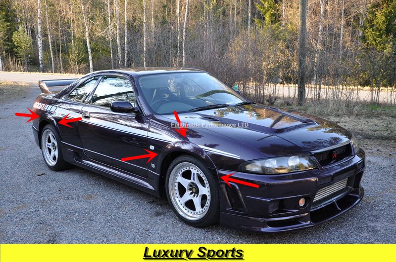 Luxury Sports 400R Style Front and Rear Flares For Nissan Skyline R33 GTR