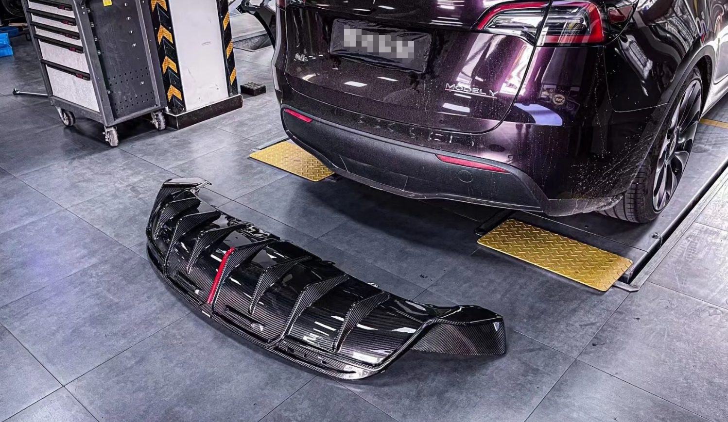 Luxury Sports Karbel Style Carbon Rear Diffuser For Tesla Model Y -PP