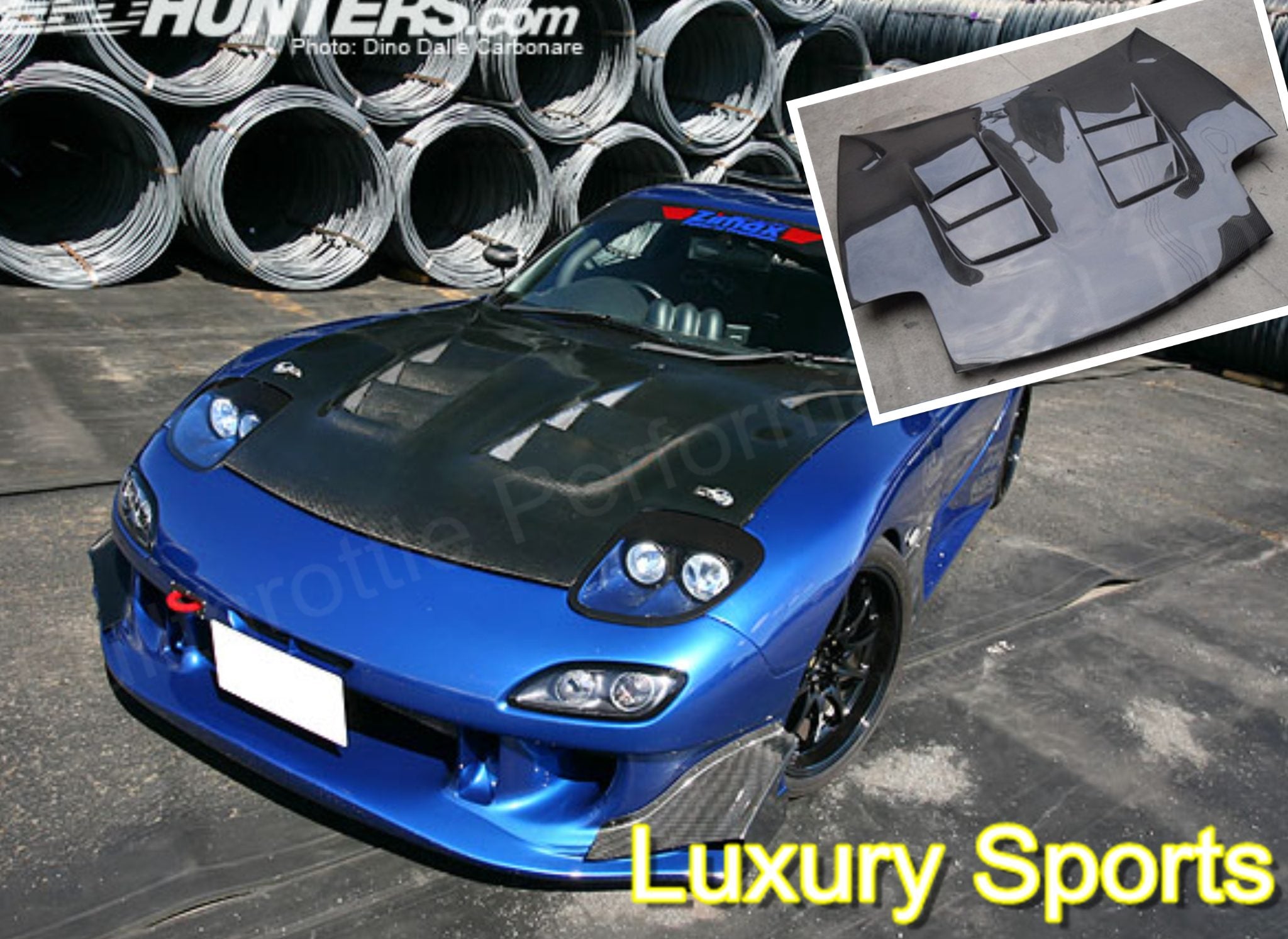 Luxury Sports RE Style Carbon Bonnet For Mazda RX7 FD