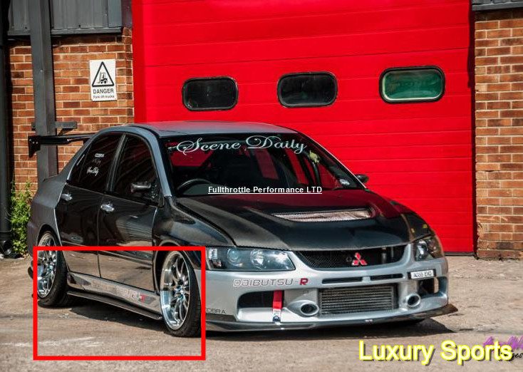 Luxury Sports Damd Style Side Skirts Extension For Mitsubishi EVO 7-9 Carbon