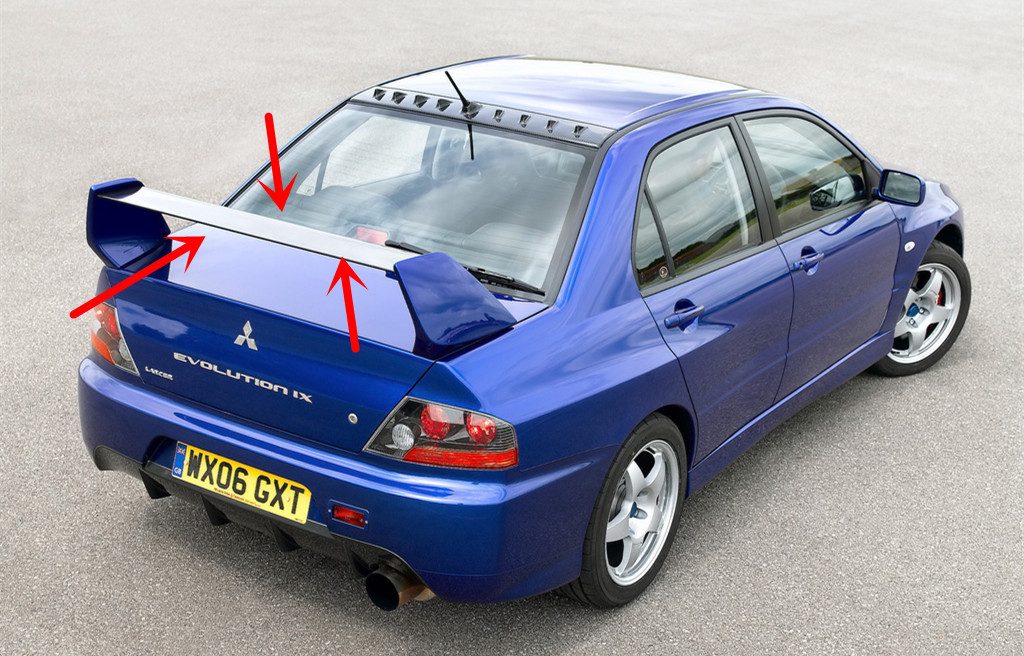 Luxury Sports Factory EVO 9 Style Spoiler Carbon Mid Blade Mitsubishi EVO 7-9