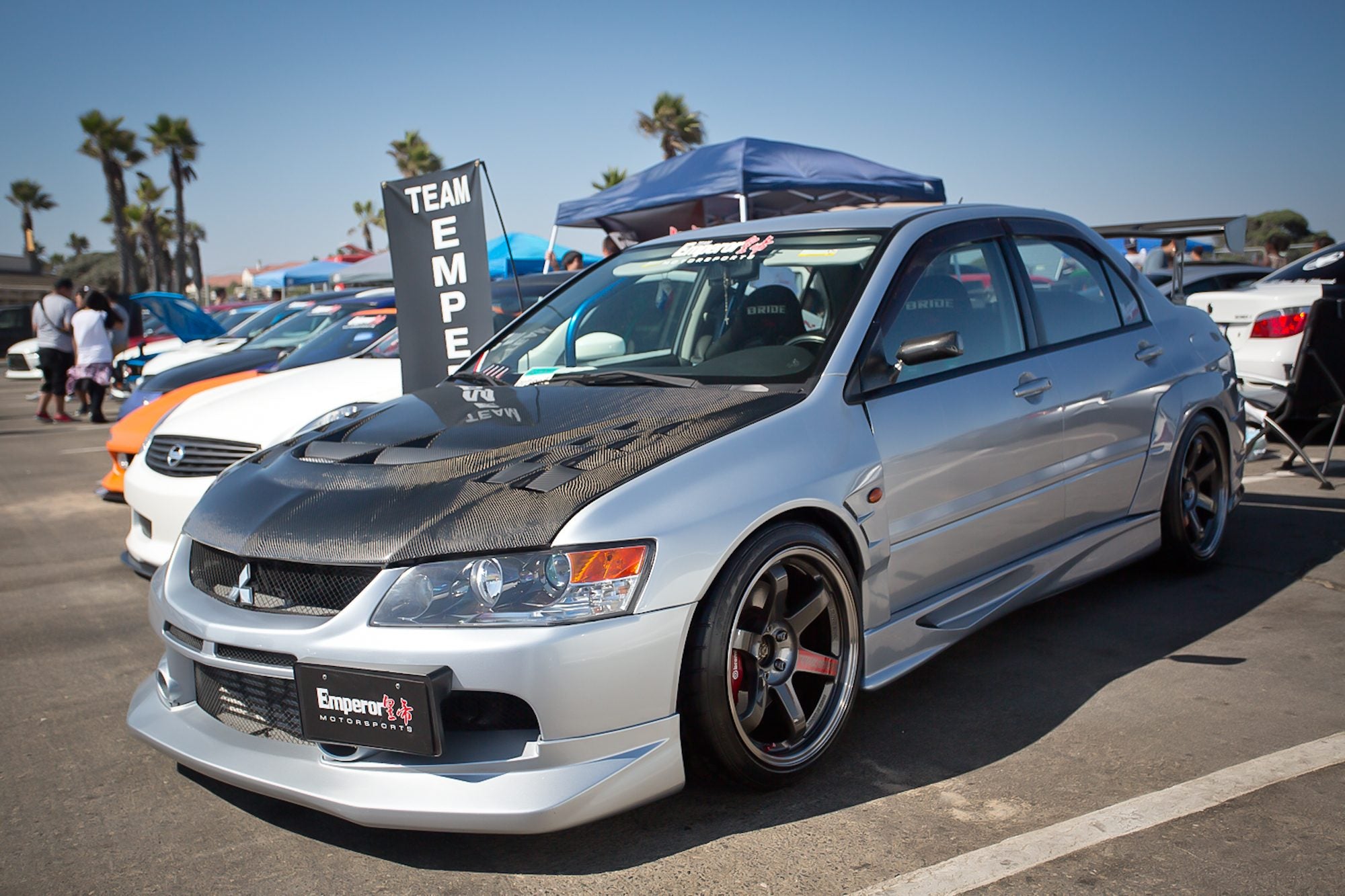 Luxury Sports Voltex Style Carbon Bonnet For Mitsubishi EVO 7-9