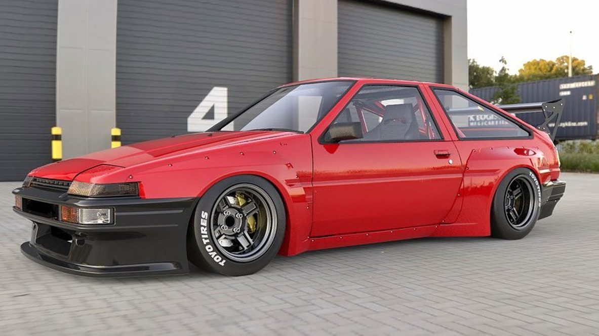 LS Rocket Bunny Style bodykit Toyota Corolla AE86 Trueno Hatchback 1983-1987 -PP