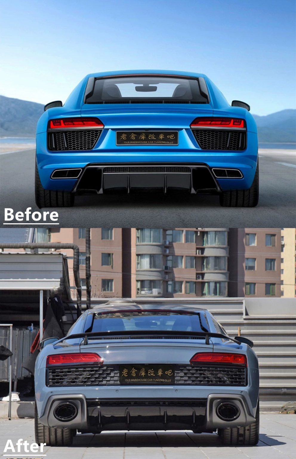 Luxury Sports Facelift New Shape Conversion Bodykit For Audi R8 16-18 -PP