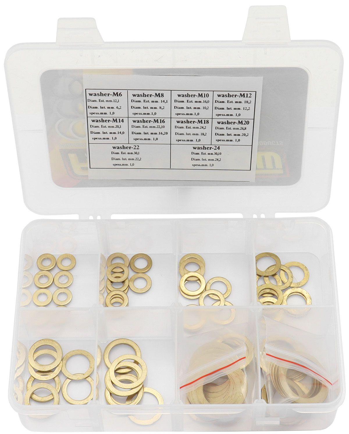 Aeroflow Metric Brass Washer Kit suit M6 to M24 AF181-KIT