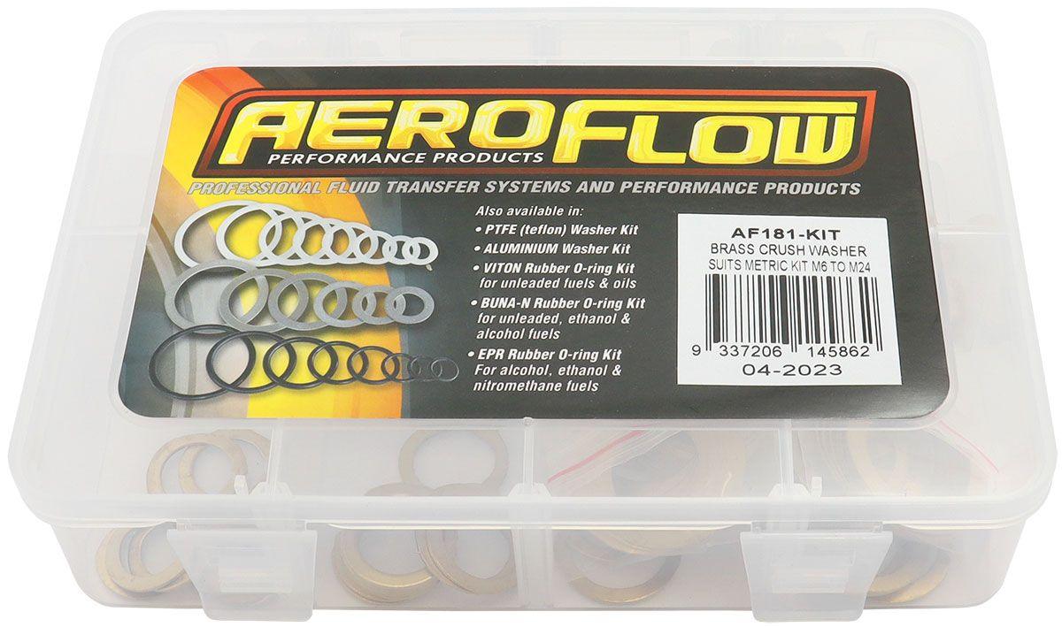 Aeroflow Metric Brass Washer Kit suit M6 to M24 AF181-KIT