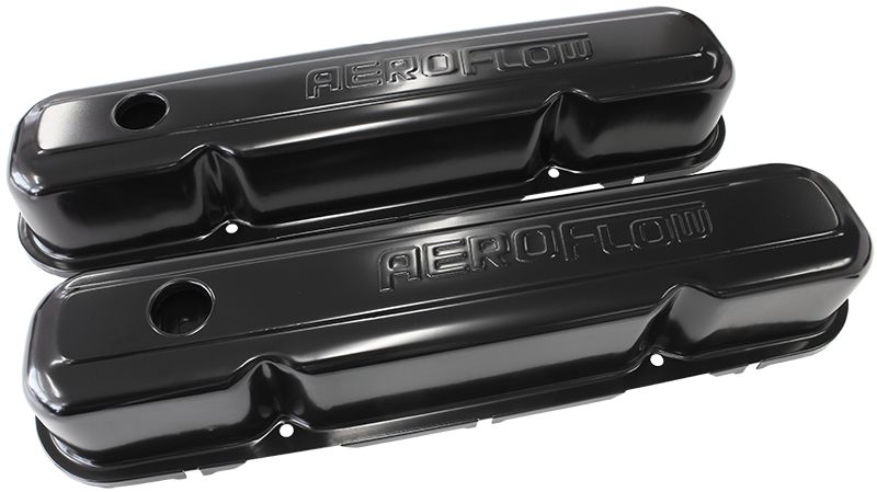 Black Steel Valve Covers
Suit SB Chrysler 318-340-360 With Aeroflow Logo