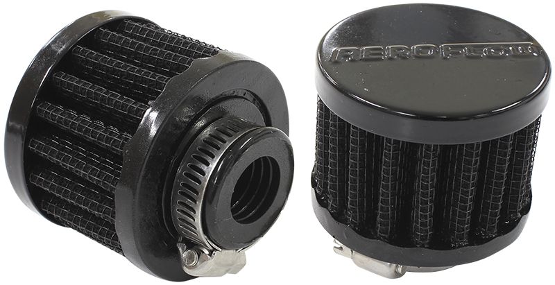 Black Clamp On Breather
 2" (50.8mm) O.D. x 1-1/2" (38mm) High, 5/8" (16mm) Flange Inside Diameter