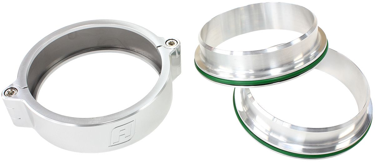 Aeroflow 2-1/2" (63mm) Billet Intercooler Clamp with Stainless Steel Weld Flanges (AF25-2500SS-S)