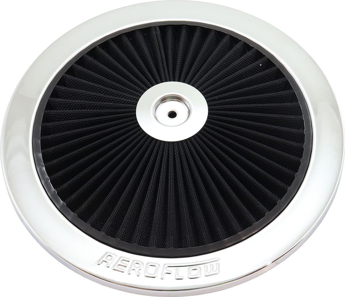 Aeroflow Chrome Full Flow Air Filter Top Plate - AF2851-1101