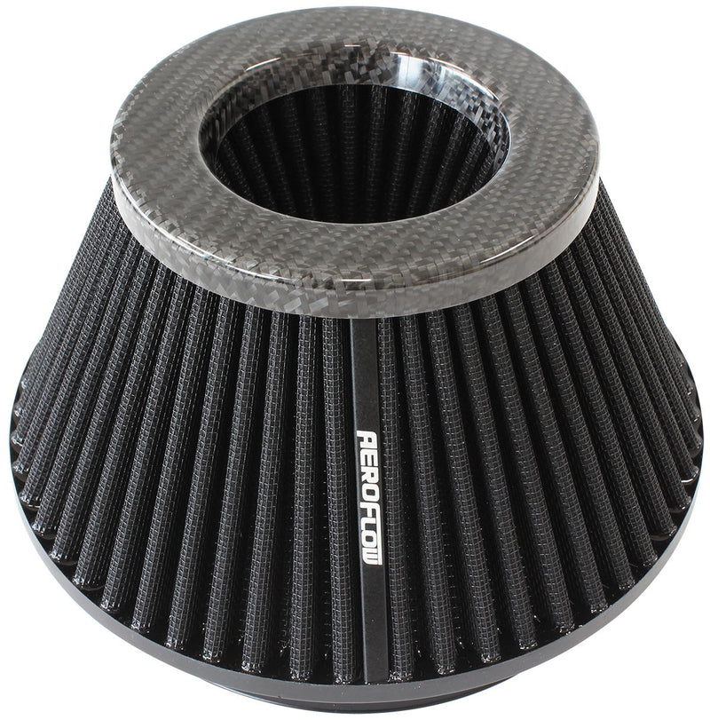 Universal 6" (153mm) Clamp-On Carbon Fibre Inverted Tapered Pod Filter 
4" (102mm) High x 7.6" (193mm) Base O.D x 4.7" (119mm) Top O.D