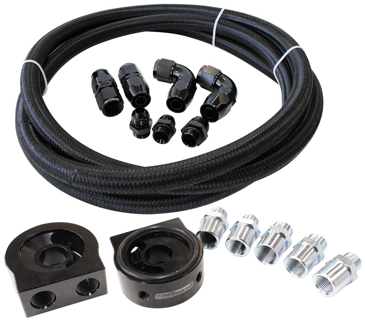 Universal Oil Cooler Line Kit 
 3m Braided Hose, universal oil filter sandwich plate