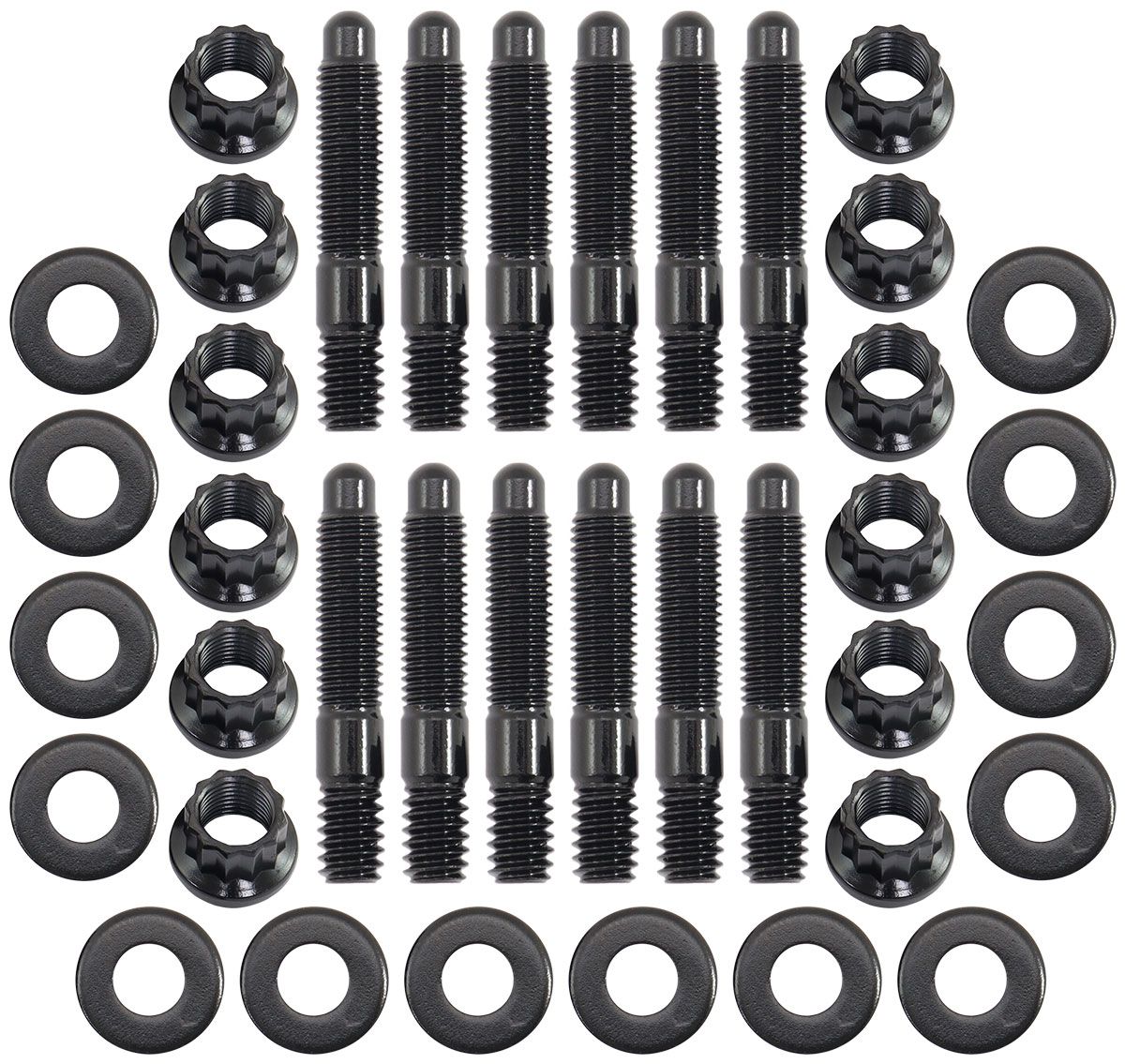 Universal Valve Cover Stud Kit 1/4-20" OAL 1.50", Pack of 12 - Black F