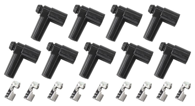 Xpro Silicone 90° HEI Boots & 90° Terminals 
Black, set of 9