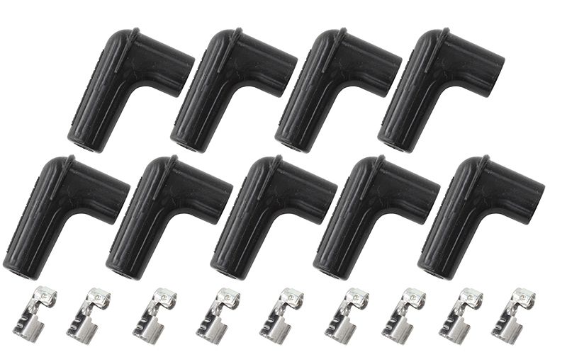 Xpro Silicone 90° Spark Plug Boots & 90° Terminals
 Black, set of 9