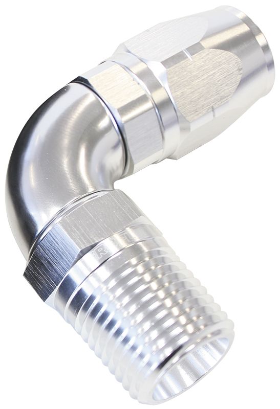 90° Male NPT Full Flow Swivel Hose End. AF528 Suits 100 & 450 Series Hose