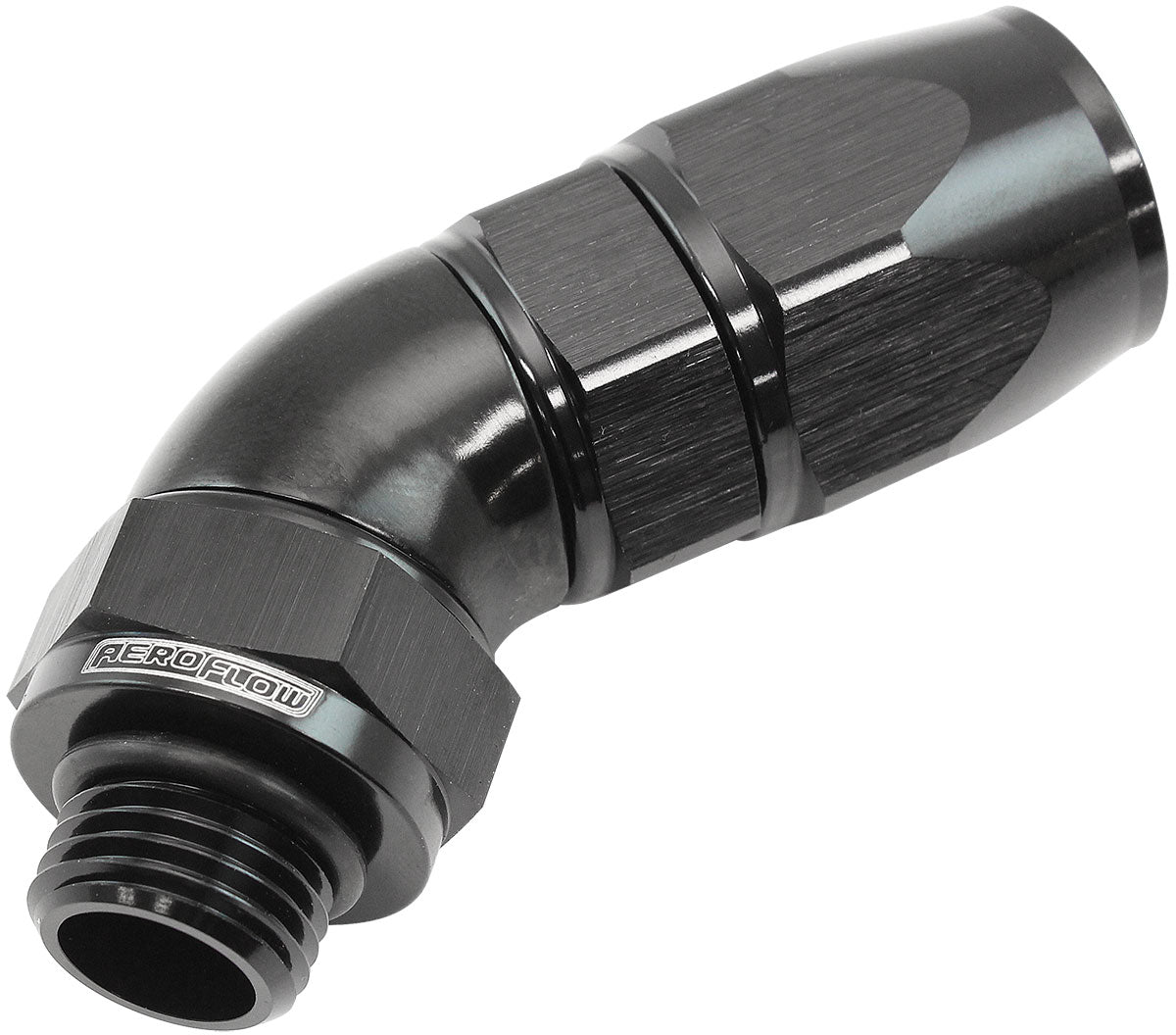 Aeroflow ORB Taper Swivel 45° Hose End -6 ORB to -6AN