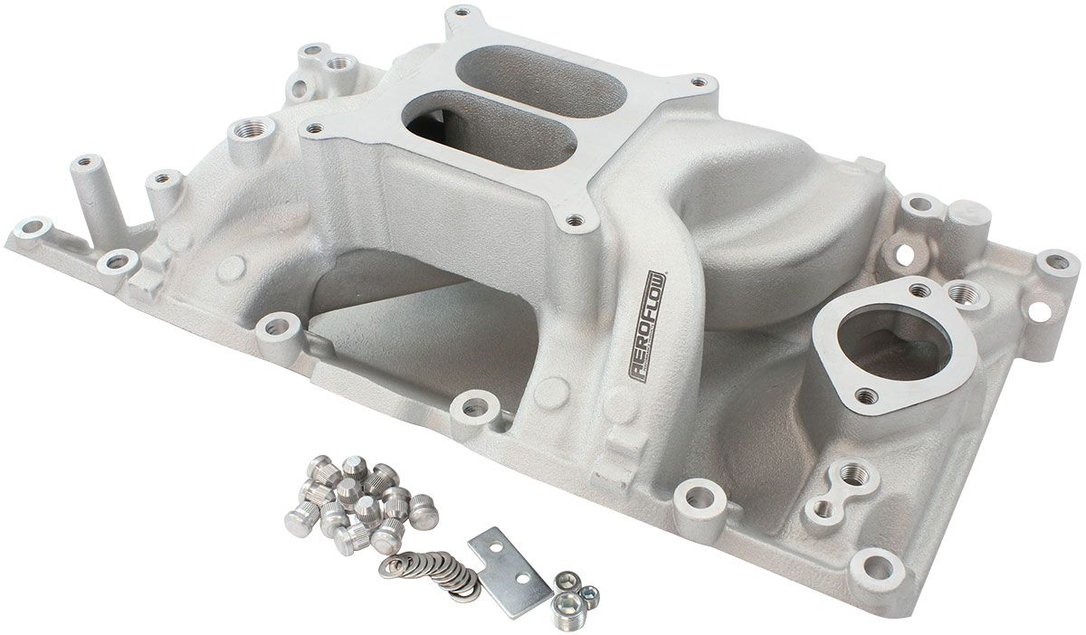 Small Block Chrysler Air Gap Dual Plane Intake Manifold, Natural Cast