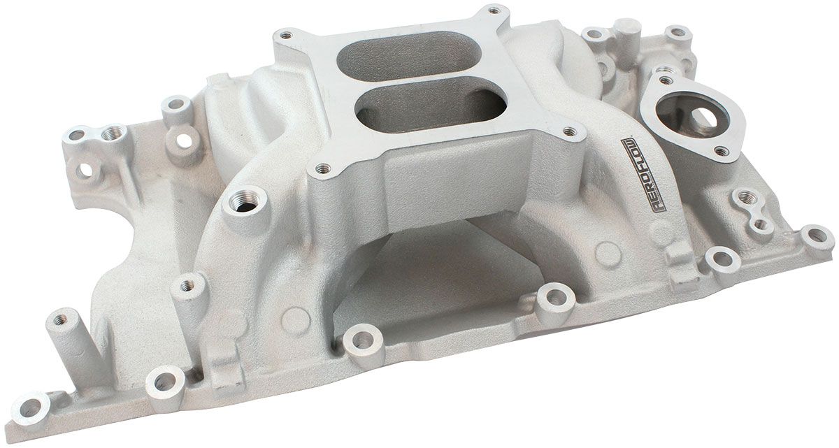 Small Block Chrysler Air Gap Dual Plane Intake Manifold, Natural Cast