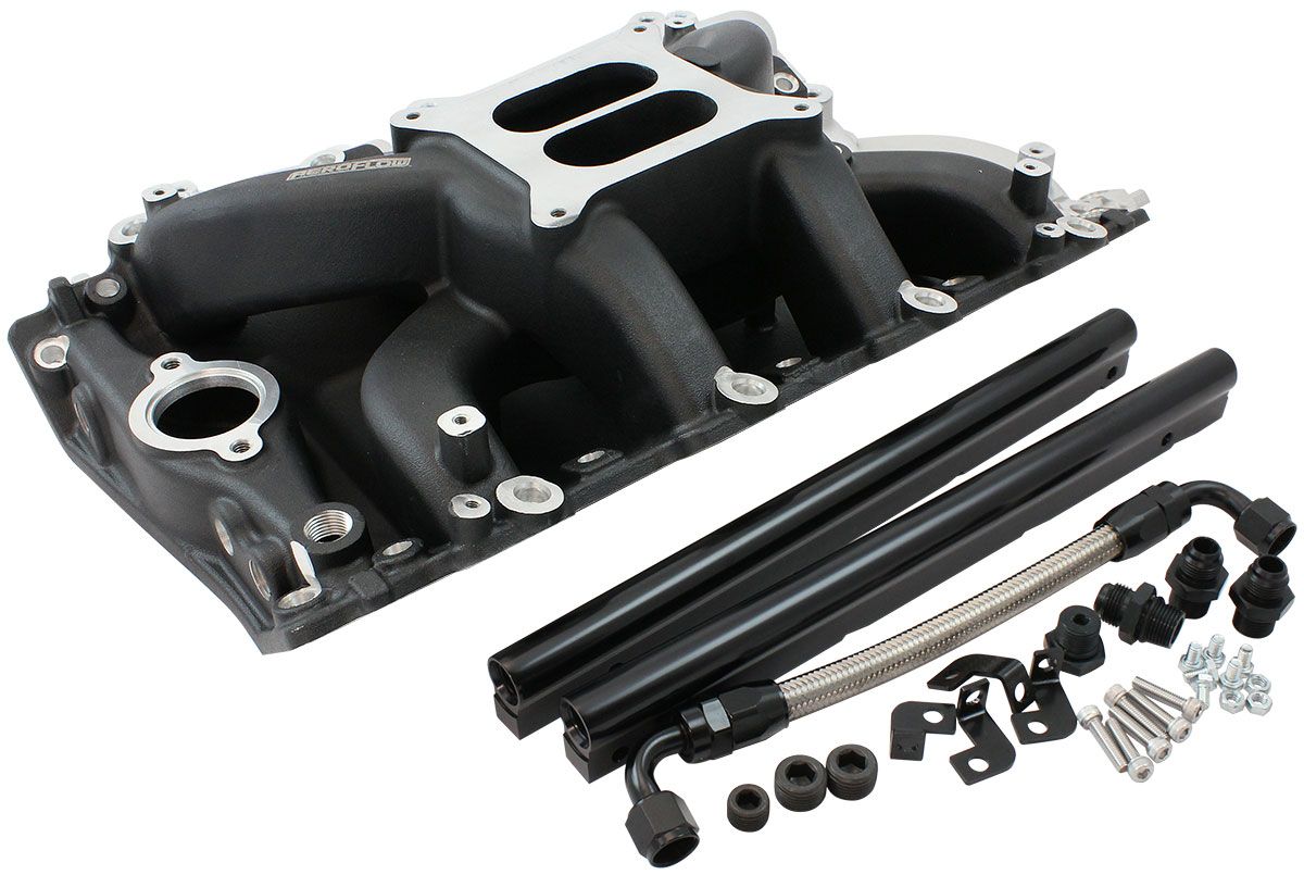 Holden 304 EFI Air Gap Dual Plane Intake Manifold, Black Finish