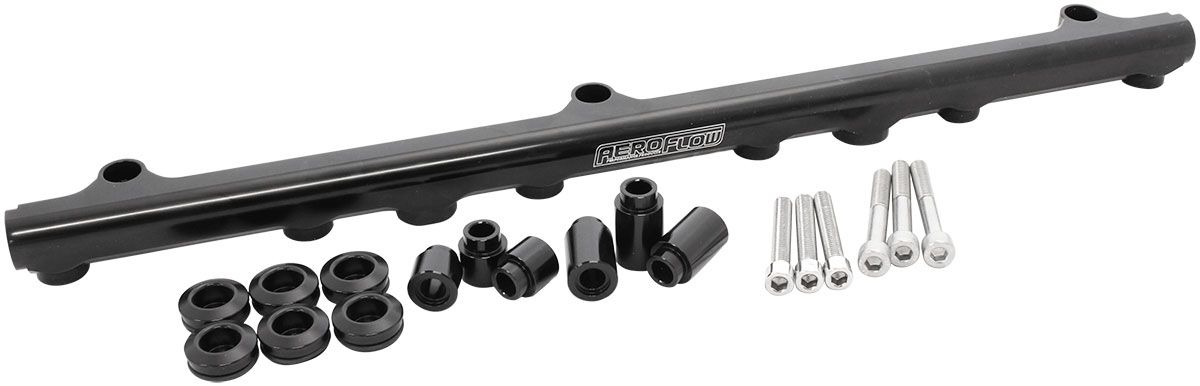 Aeroflow Nissan RB25 Billet EFI Fuel Rail - Black AF64-2210BLK