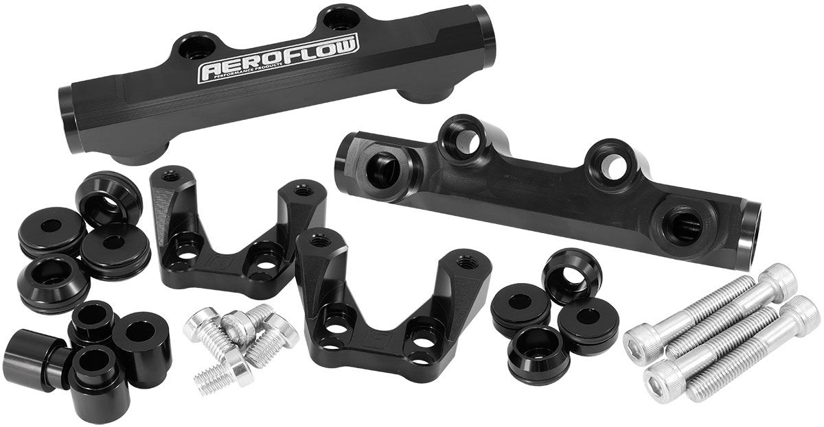 Subaru EJ20 Top Feed Conversion Billet EFI Fuel Rail - Black AF64-2258BLK