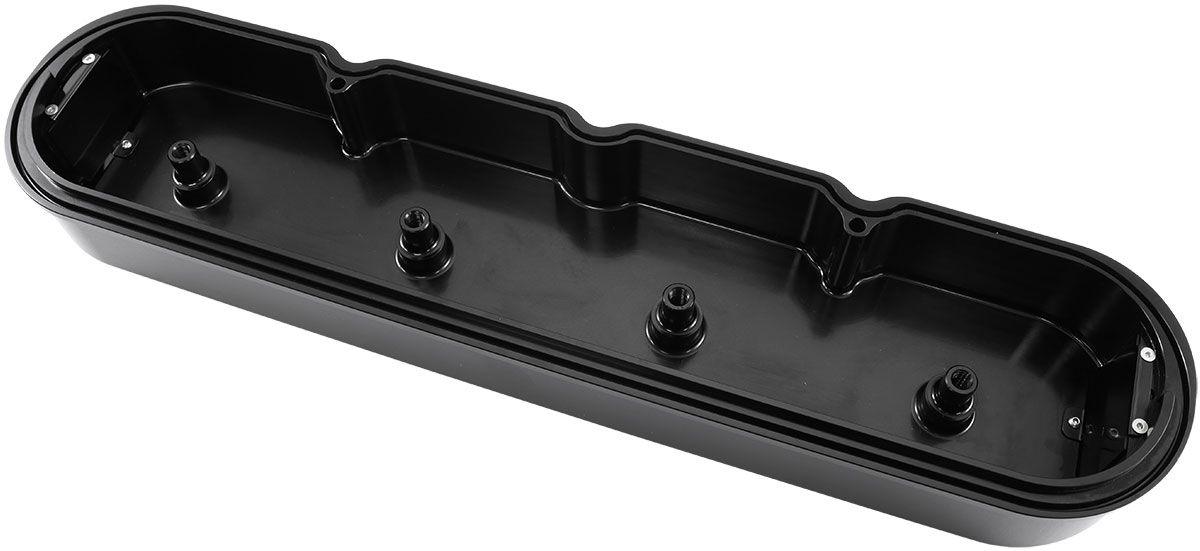 Aeroflow GM LS Billet Valve Cover Set, Black Finish with Aeroflow Logo AF77-5010BLK