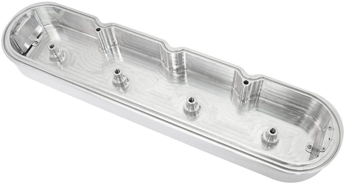 Aeroflow GM LS Billet Valve Cover Set, Raw Finish with Aeroflow Logo AF77-5010