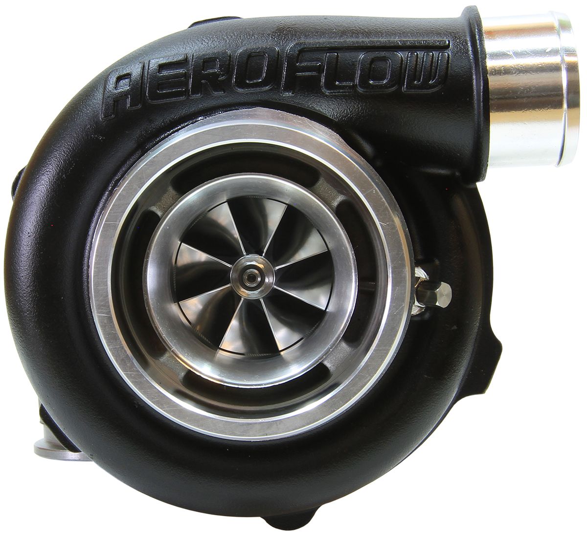 Aeroflow BOOSTED 5455 V-Band 1.01 Turbocharger 650HP, Hi Temp Black Finish AF8005-3032BLK