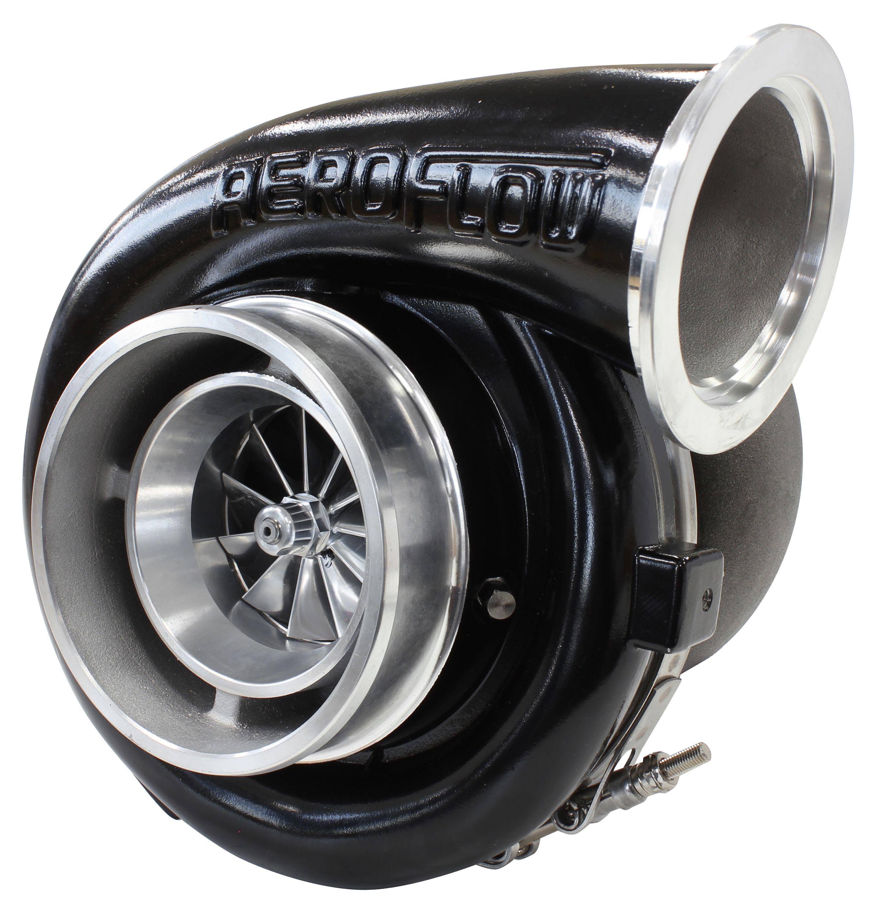 Aeroflow BOOSTED 7075 V-Band 1.16 Turbocharger 950HP, Hi Temp Black Finish AF8005-4014BLK