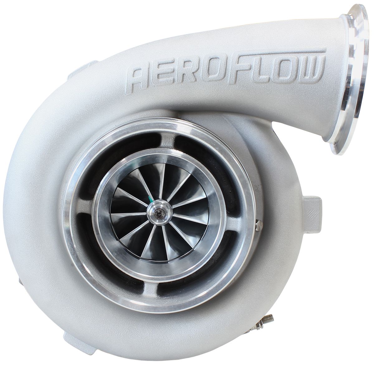 Aeroflow BOOSTED 7075 V-Band 1.16 Turbocharger 950HP, Natural Cast Finish AF8005-4014