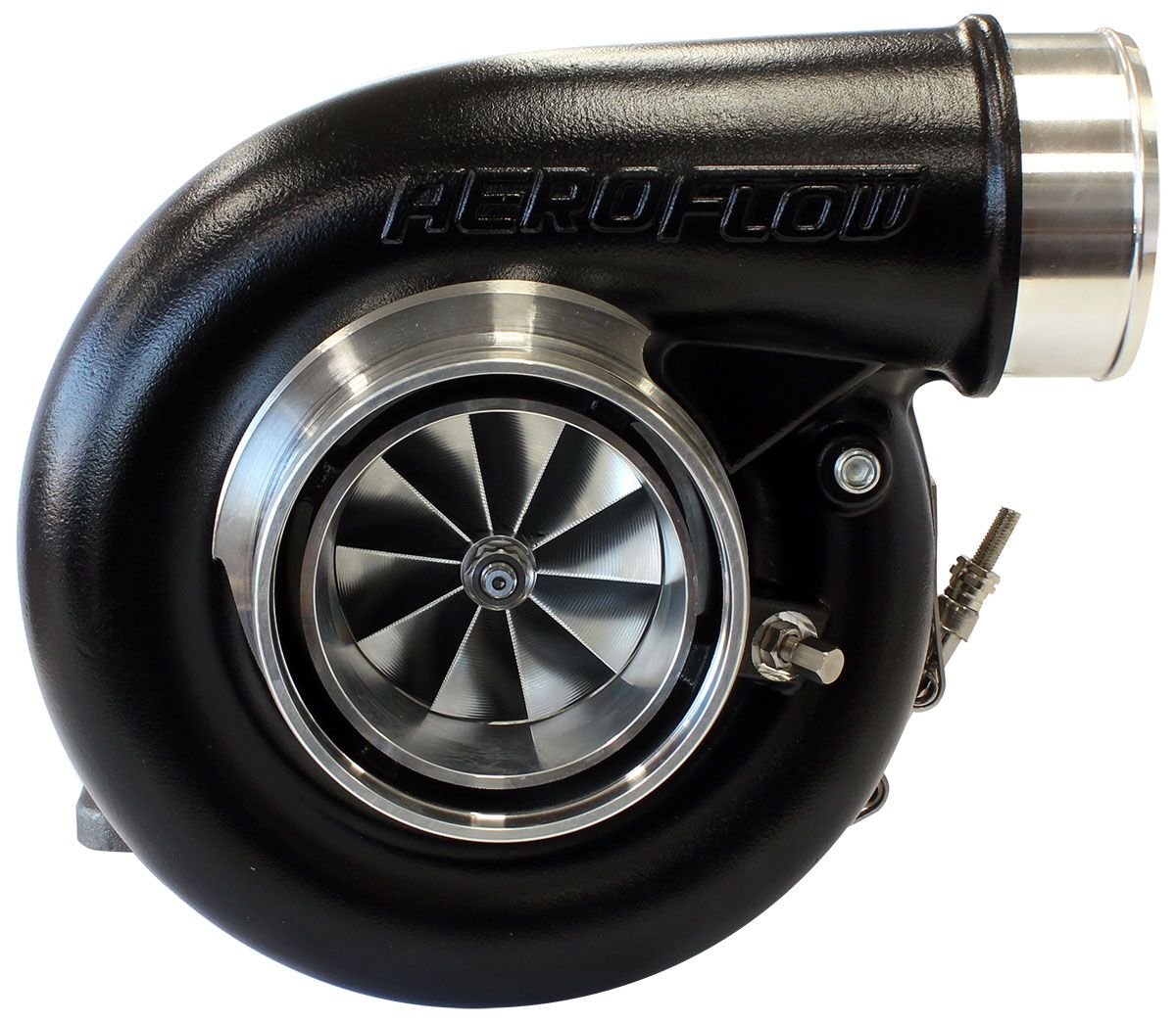 Aeroflow BOOSTED 7375 T4 1.25 Turbocharger 1200HP, Hi Temp Black Finish AF8005-4042BLK