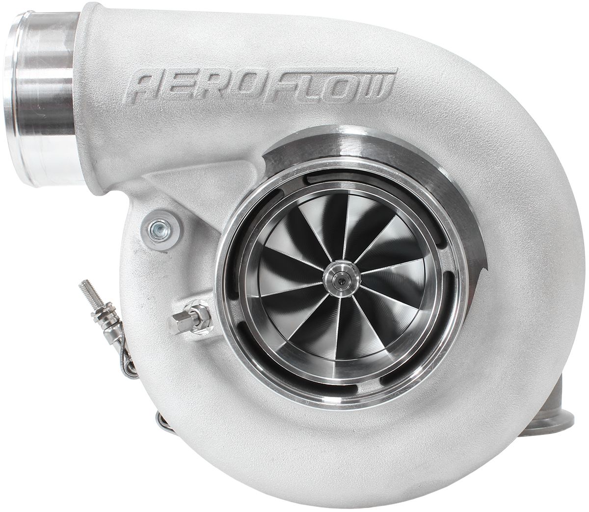 Aeroflow BOOSTED 7375 1.01 Reverse Rotation Turbocharger 1200HP, Natural Cast Finish AF80