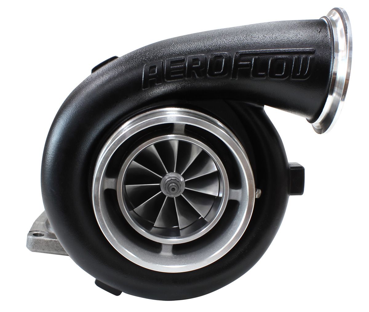 Aeroflow BOOSTED 8077 T6 1.26 Turbocharger 1250HP, Hi Temp Black Finish AF8005-6000BLK