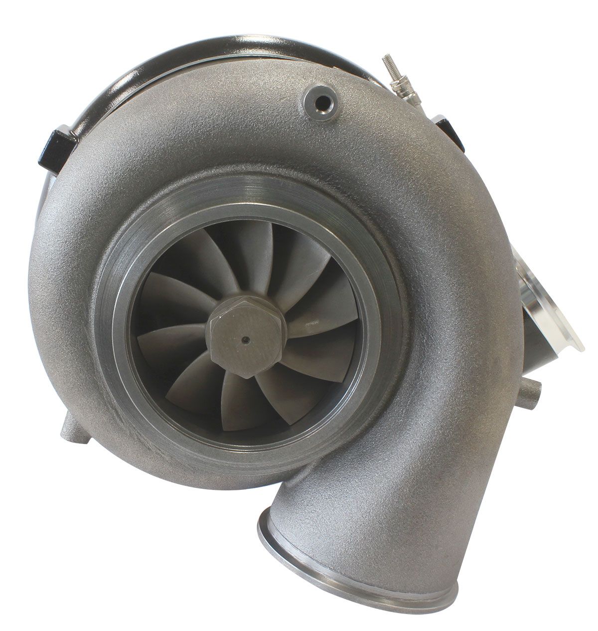 Aeroflow BOOSTED 88102 V-Band 1.22 Turbocharger 2500HP, Hi Temp Black Finish AF8005-6021B