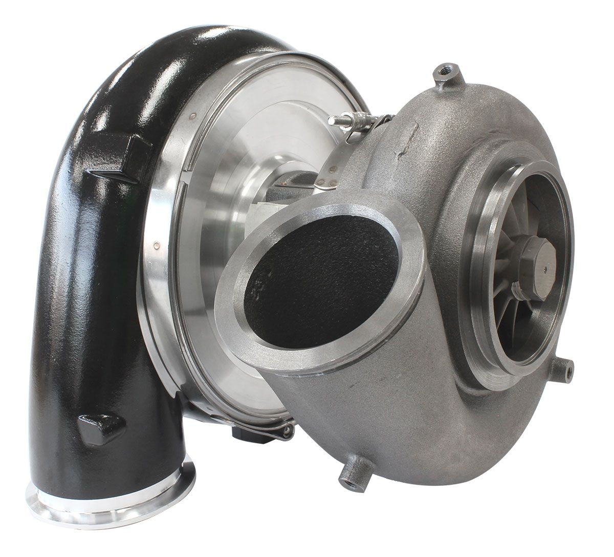 Aeroflow BOOSTED 88102 V-Band 1.22 Turbocharger 2500HP, Hi Temp Black Finish AF8005-6021B